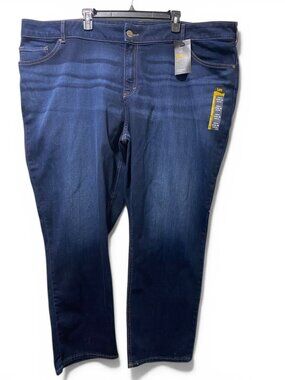 Lee Legendary Plus Straight Leg Jeans Women 30W Mid Rise Dark Blue NWT